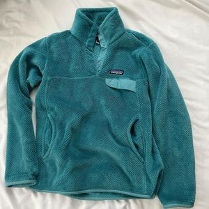 Teal Patagonia Fleece Snap Tool Button